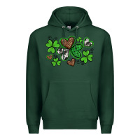 Sports Green western st patricks day shamrocks and hearts Premium Hoodie - Artiststas
