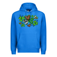 True Royal western st patricks day shamrocks and hearts Premium Hoodie - Artiststas