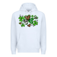 White western st patricks day shamrocks and hearts Premium Hoodie - Artiststas