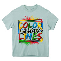 Arona color outside the lines autism Heavy Core Tee - OliviaCreatesArt