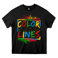 Black color outside the lines autism Heavy Core Tee - OliviaCreatesArt
