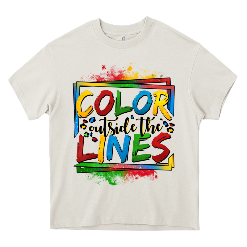 Color Outside The Lines Autism Heavy Core Tee by OliviaCreatesArt | Teevron
