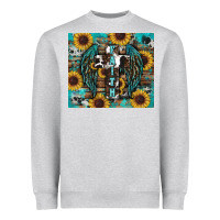 Heather Grey western faith sunflower's Heavyweight Sweatshirt - RanaPortraitStore