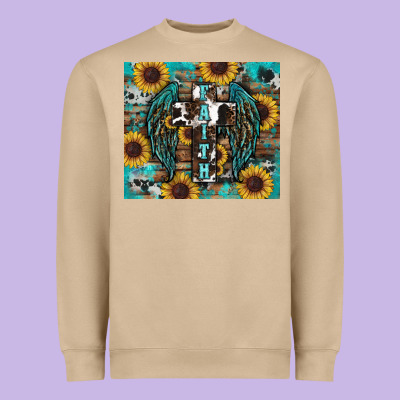 Western Faith Sunflower's Heavyweight Sweatshirt Designed By Ranaportraitstore