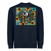 Navy western faith sunflower's Heavyweight Sweatshirt - RanaPortraitStore