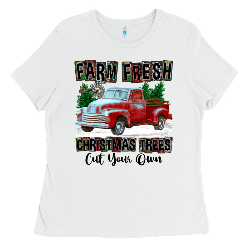 Farm Fresh Christmas Trees Cut Your Own Ladies Tee by FaDigitalArtStudio | Teevron