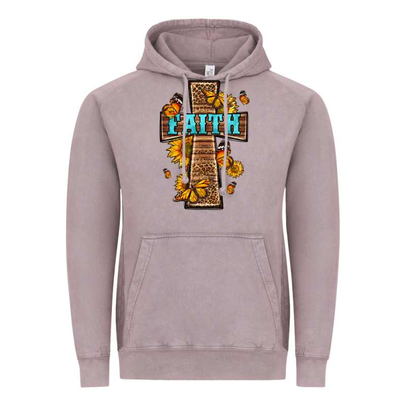 Western Faith Cross Butterfly Vintage Hoodie by LillyAllenDesigns | Teevron