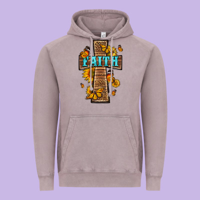 Western Faith Cross Butterfly Vintage Hoodie Designed By Lillyallendesigns