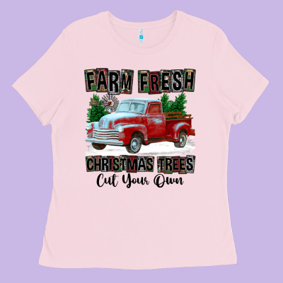 Farm Fresh Christmas Trees Cut Your Own Ladies Tee Designed By Fadigitalartstudio