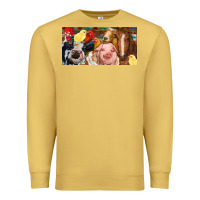 Antique Gold Farm animals with aztec Premium Sweatshirt - RanaPortraitStore