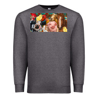 Charcoal Heather Farm animals with aztec Premium Sweatshirt - RanaPortraitStore