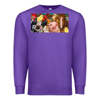 Purple Farm animals with aztec Premium Sweatshirt - RanaPortraitStore