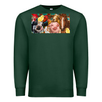 Sports Green Farm animals with aztec Premium Sweatshirt - RanaPortraitStore