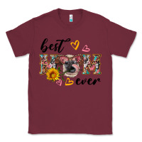 Burgundy best mom ever with cow Classic Tee - Artiststas