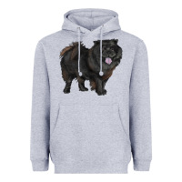 Heather Grey black chow chow Heavyweight Hoodie - RanaPortraitStore