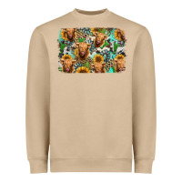 Mushroom highland cow western background Heavyweight Sweatshirt - Jasminsmagicworld