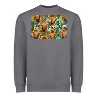 Storm highland cow western background Heavyweight Sweatshirt - Jasminsmagicworld