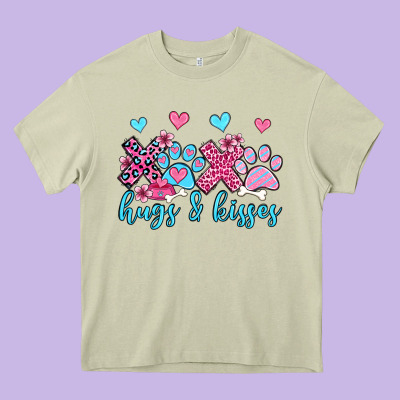 Xoxo Hugs And Kisses Paws Olivia Heavy Core Tee Designed By Oliviacreatesart