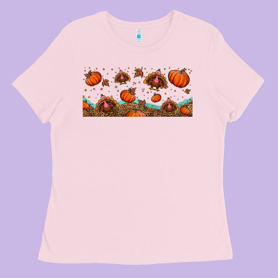 Turkey Thanksgiving Pumpkin Libbey Glass Ladies Tee Designed By Bundleandbundleshop