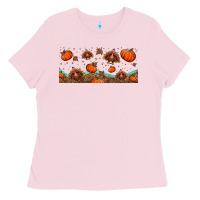 Bubblegum Pink turkey thanksgiving pumpkin libbey glass Ladies Tee - BundleAndBundleShop