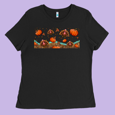Turkey Thanksgiving Pumpkin Libbey Glass Ladies Tee Designed By Bundleandbundleshop