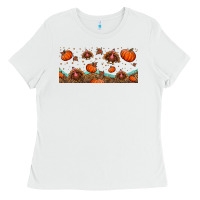 White turkey thanksgiving pumpkin libbey glass Ladies Tee - BundleAndBundleShop