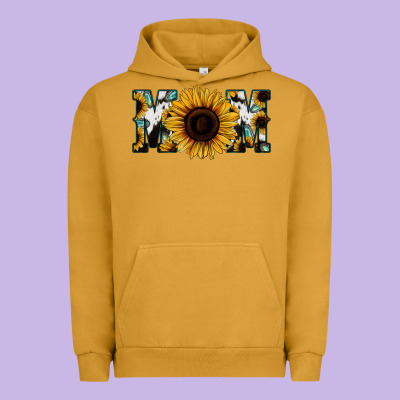 Sunflower Cowhide Mom Urban Hoodie Designed By Jasminsmagicworld