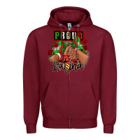 Burgundy Proud Latina Mexican sneakers Zipper Hoodie - RanaPortraitStore