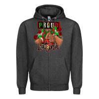 Charcoal Heather Proud Latina Mexican sneakers Zipper Hoodie - RanaPortraitStore