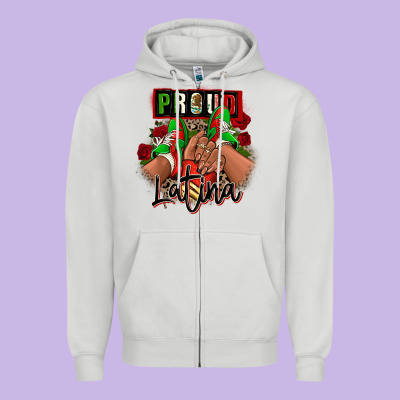 Proud Latina Mexican Sneakers Zipper Hoodie Designed By Ranaportraitstore