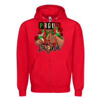 Red Proud Latina Mexican sneakers Zipper Hoodie - RanaPortraitStore