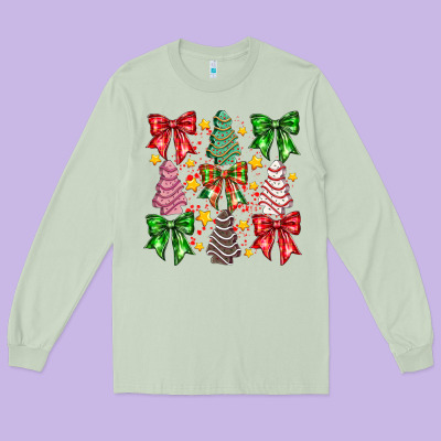 Festive Holiday Decor Long Sleeve Tee Designed By Cowhidedigitalart