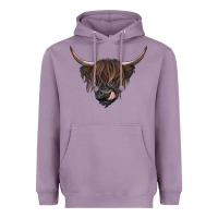 Lavender Black highland cow Heavyweight Hoodie - RanaPortraitStore