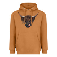 Meerkat Black highland cow Heavyweight Hoodie - RanaPortraitStore