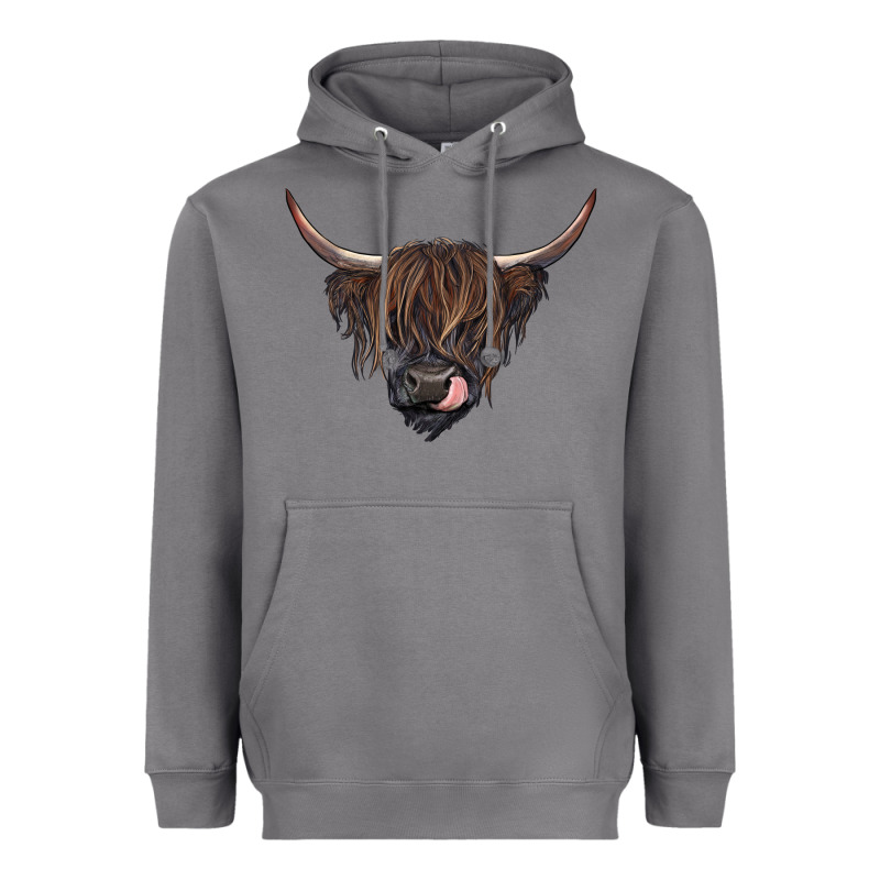 Black Highland Cow Heavyweight Hoodie by RanaPortraitStore | Teevron