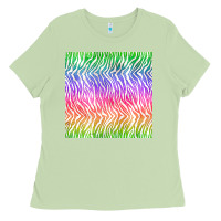 Matcha watercolor rainbow tiger seamless pattern Ladies Tee - BundleAndBundleShop