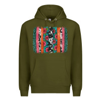 Army Green easter spring floral brushstroke Premium Hoodie - Artiststas