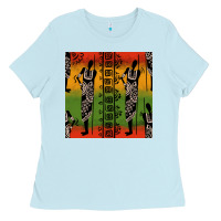 Baby Blue african silhouette seamless pattern Ladies Tee - BundleAndBundleShop
