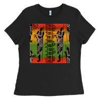 Black african silhouette seamless pattern Ladies Tee - BundleAndBundleShop