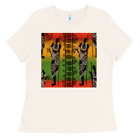 Bone african silhouette seamless pattern Ladies Tee - BundleAndBundleShop