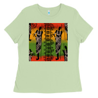 Matcha african silhouette seamless pattern Ladies Tee - BundleAndBundleShop