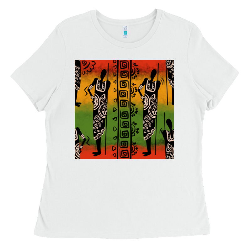 African Silhouette Seamless Pattern Ladies Tee by BundleAndBundleShop | Teevron