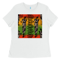White african silhouette seamless pattern Ladies Tee - BundleAndBundleShop