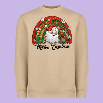 Merry Christmas Santa Rainbow Heavyweight Sweatshirt Designed By Jasminsmagicworld