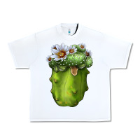 White Blossfeldia Cactus Urban Heavy Tee - LillyAllenDesigns