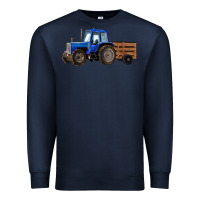 Navy Farm Tractor Premium Sweatshirt - RanaPortraitStore