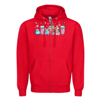 Red easter coffee cups libbey glass Zipper Hoodie - Jasminsmagicworld