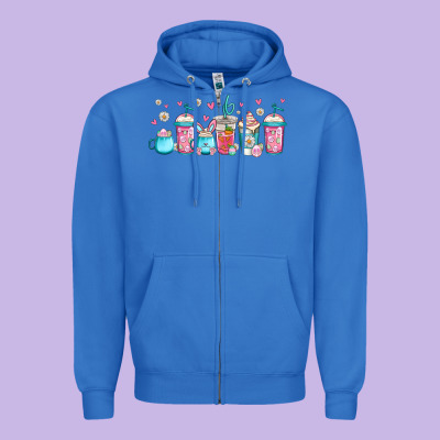 Easter Coffee Cups Libbey Glass Zipper Hoodie Designed By Jasminsmagicworld