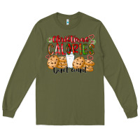 Army Green christmas calories dont count Long Sleeve Tee - CowhideDigitalArt