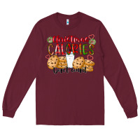 Burgundy christmas calories dont count Long Sleeve Tee - CowhideDigitalArt